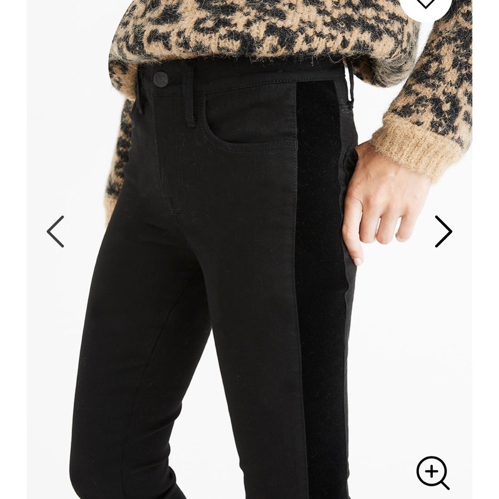 Madewell 9” Velvet Tuxedo Skinnies (runs small)